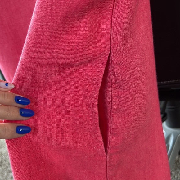 HOBBS LONDON linen shift dress in raspberry pink color, size 6 US - Picture 5 of 7